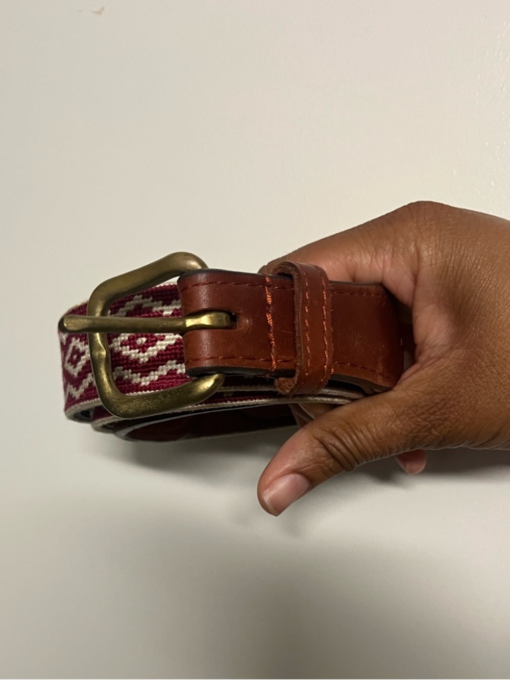 Smathers and Branson Red Pattern Belt Size 36